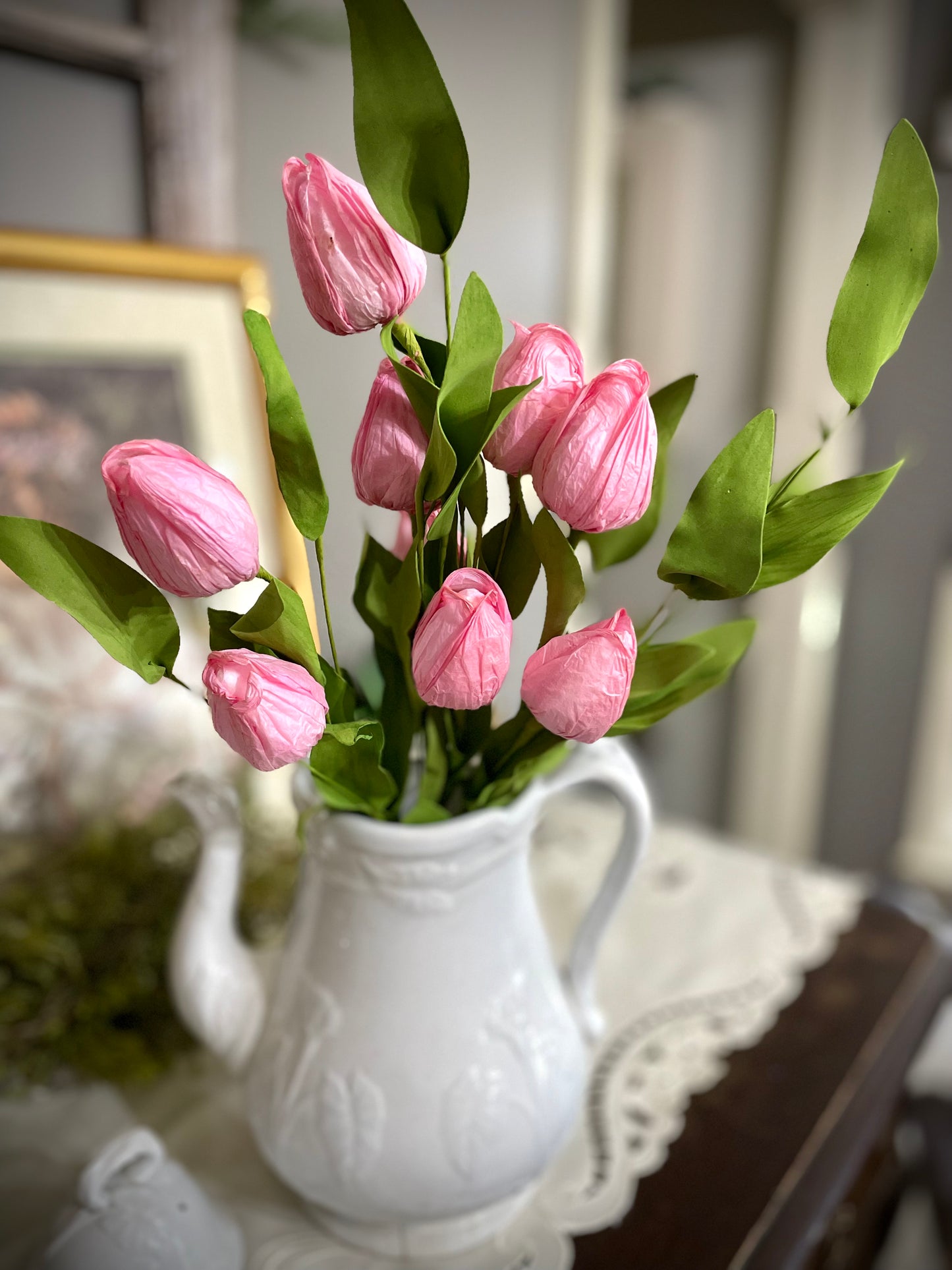 (FP) Faux Tulip Bouquet - Pink ( Vase NOT included)