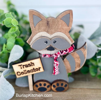 “Trash Collector” Little Raccoon Leaner - DIY Craft Kit (*Now cut on 1/8” MDF/Hardboard)