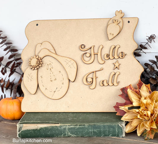 (CK) HELLO FALL Scarecrow Sign - Craft Kit