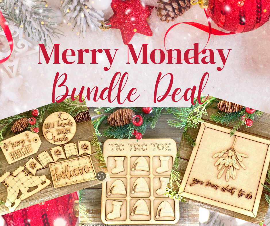 Merry Monday Bundle - Mistletoe Frame, Tic Tac Toe & Tiered Tray set