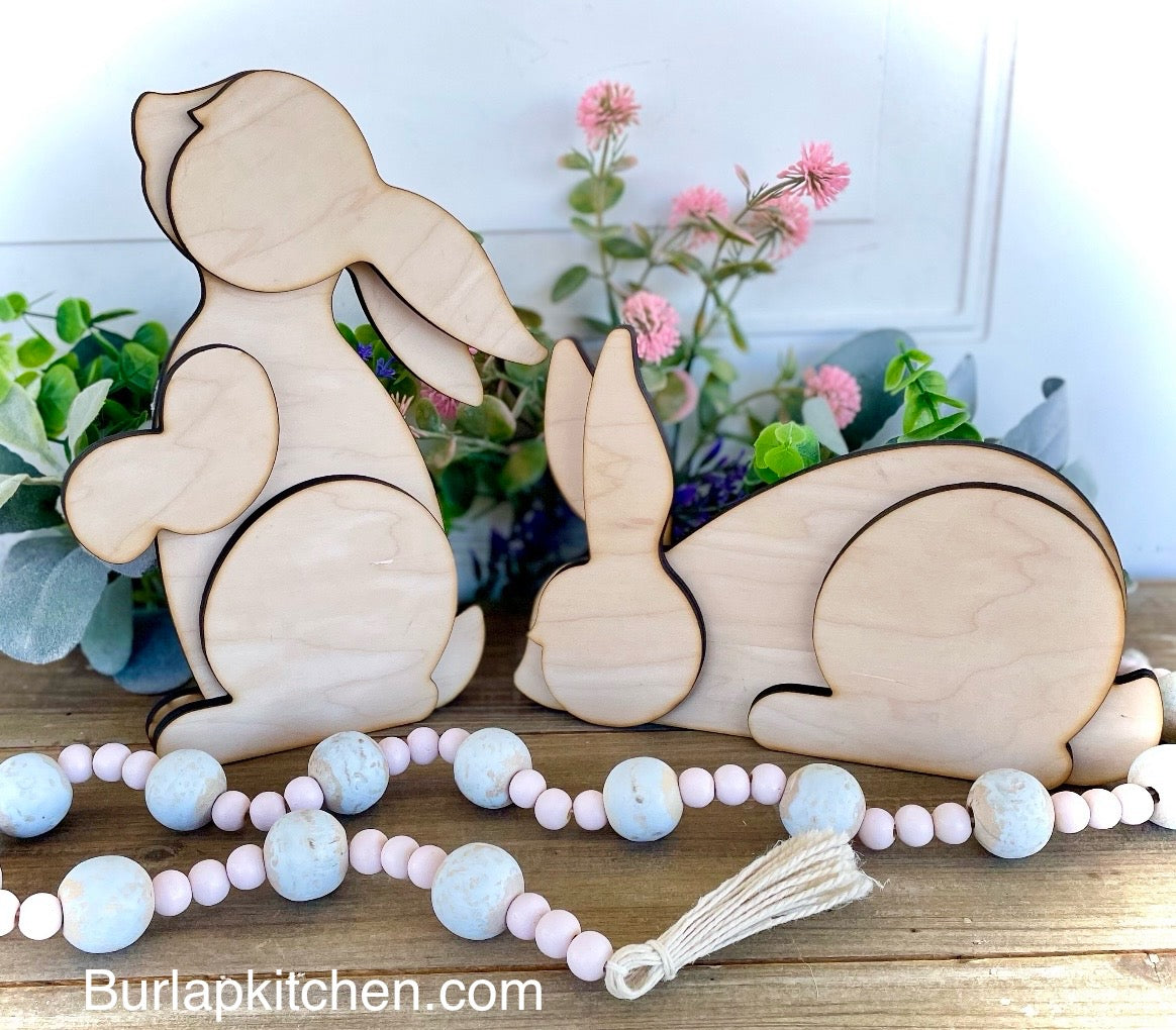 (CK) Farmhouse Wood Bunnies - Craft kit