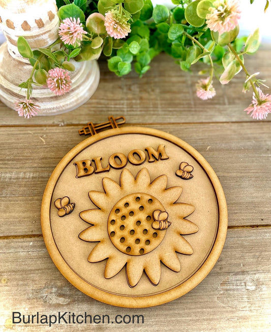 BLOOM Embroidery Hoop - DIY Craft Kit