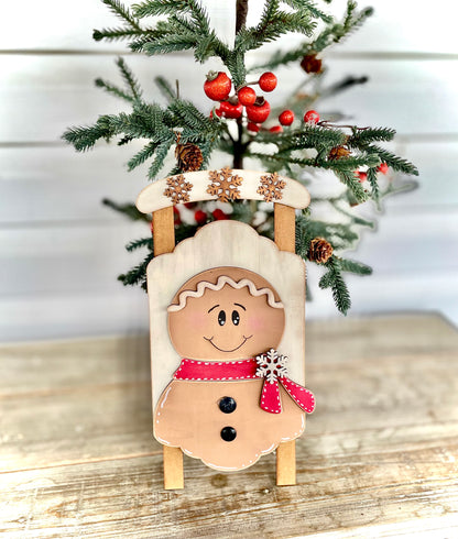 Merry Monday Gingerbread Sled Leaner (DIY Craft Kit)