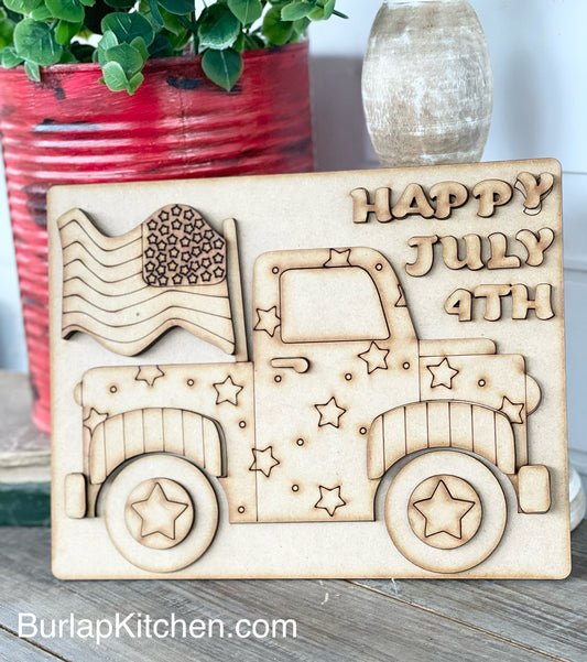 Happy July 4th Truck Leaner - DIY Craft Kit