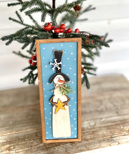 Merry Monday Primitive Snowman in Frame (DIY Craft Kit)