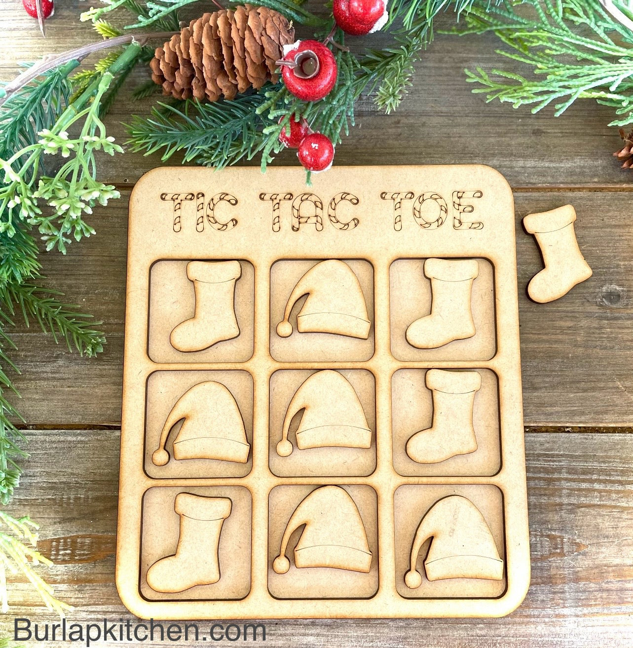 Christmas Tic Tac Toe Game- DIY Craft Kit