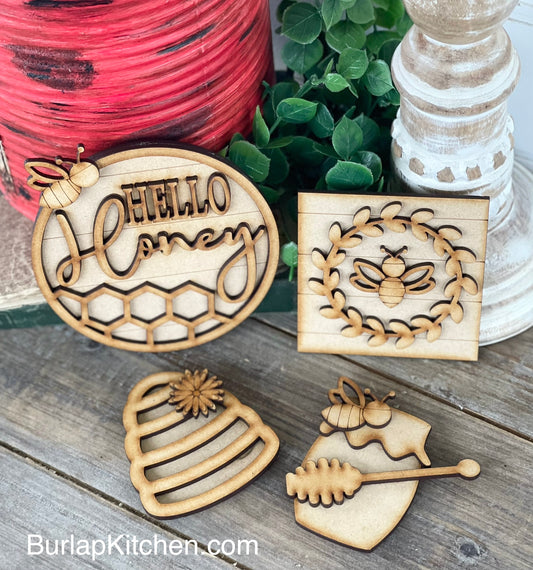 Hello Honey Tiered Tray Set - DIY Craft Kit