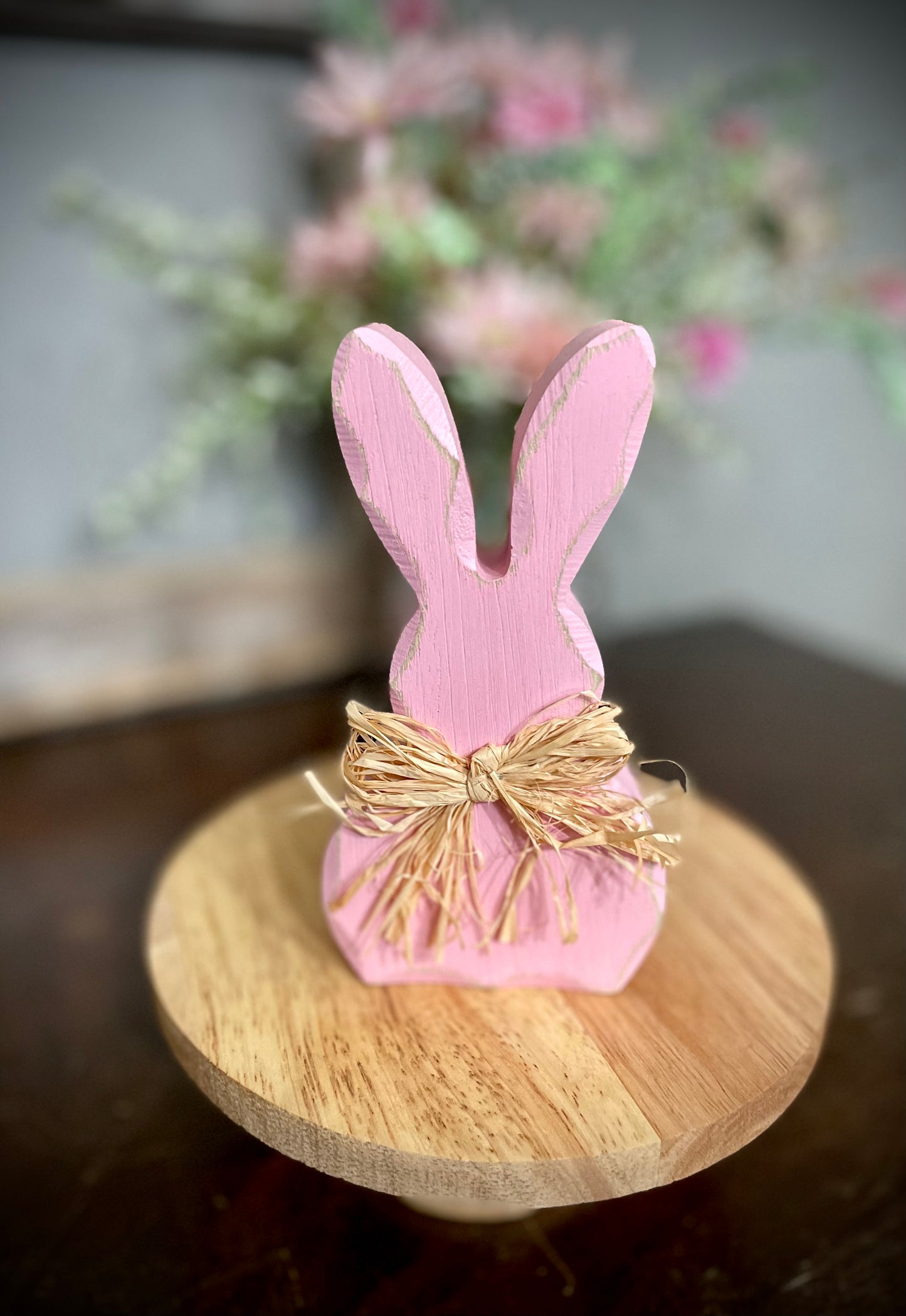 (FP) Pink bunny with Raffia Bow