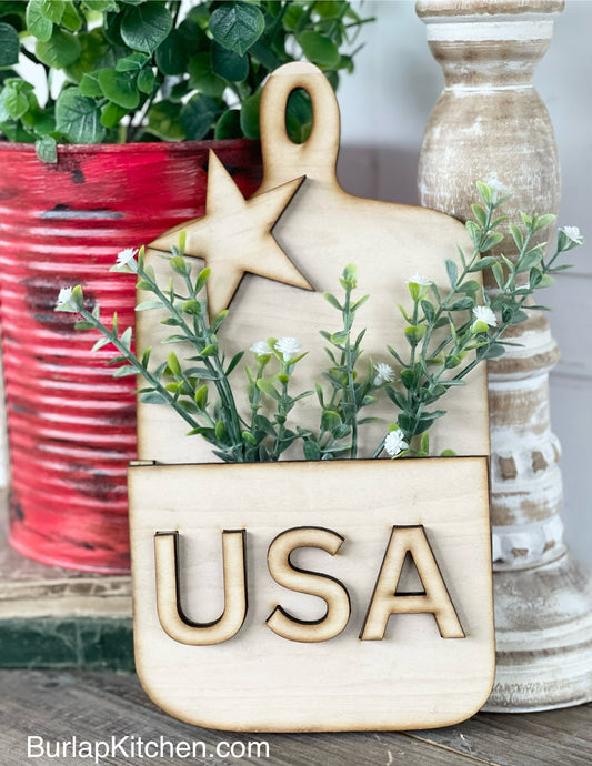 USA Cutting Board Floral Pocket - DIY Craft Kit