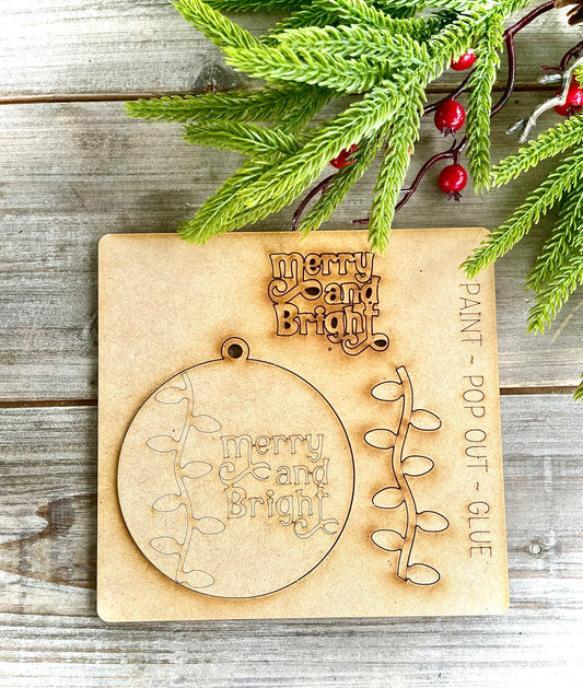 (BFR25) Merry and Bright DIY Pop Out Ornament