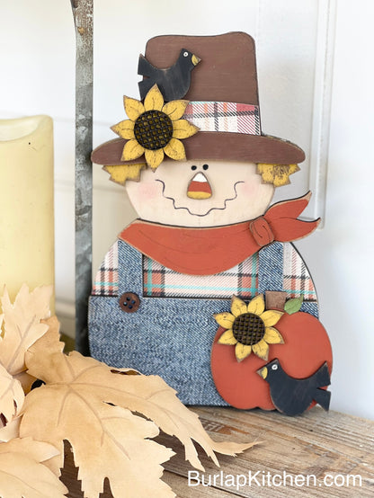 Bib Overall Scarecrow Leaner (Now cut on 1/8” MDF/Hardboard) - DIY Craft Kit