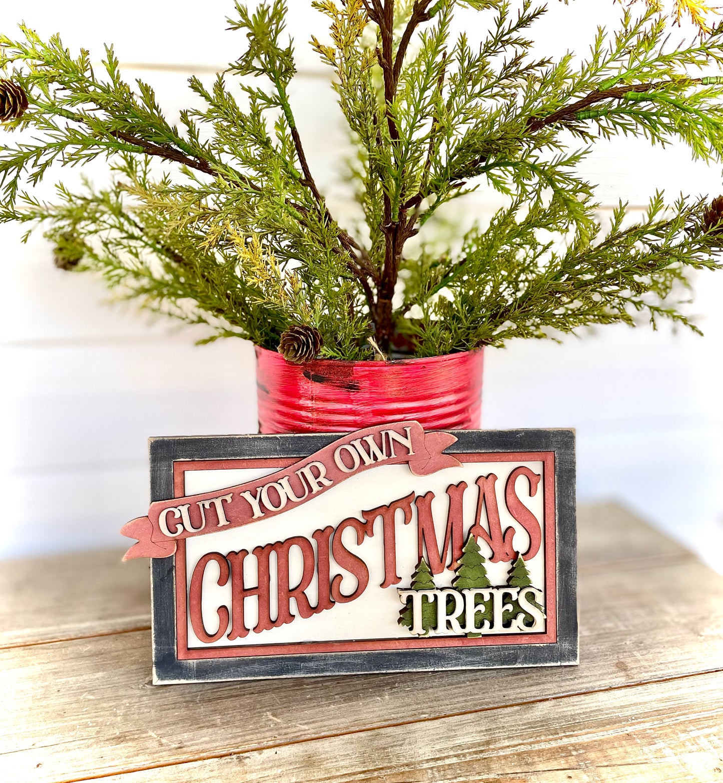 “Cut Your Own Christmas Trees”Sign Leaner (DIY Craft Kit)