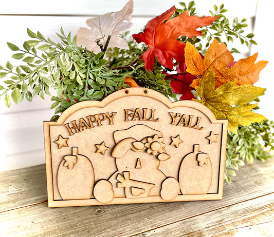 “Happy Fall Y’all” Sign in Frame