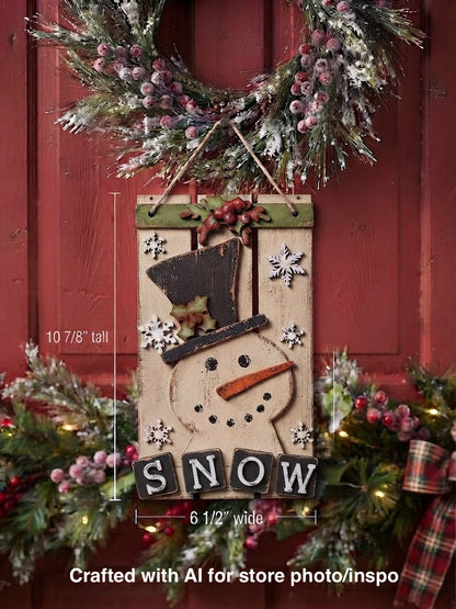 (Item#104) Snowman “SNOW” Pallet Board Hanger - DIY Craft Kit