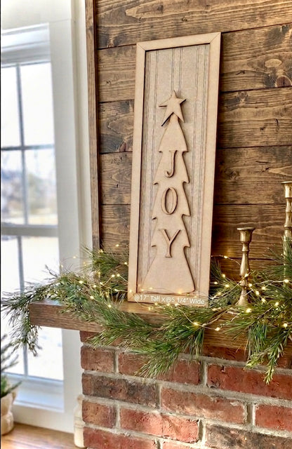 “JOY” Rustic Christmas Tree Frame- DIY Craft Kit