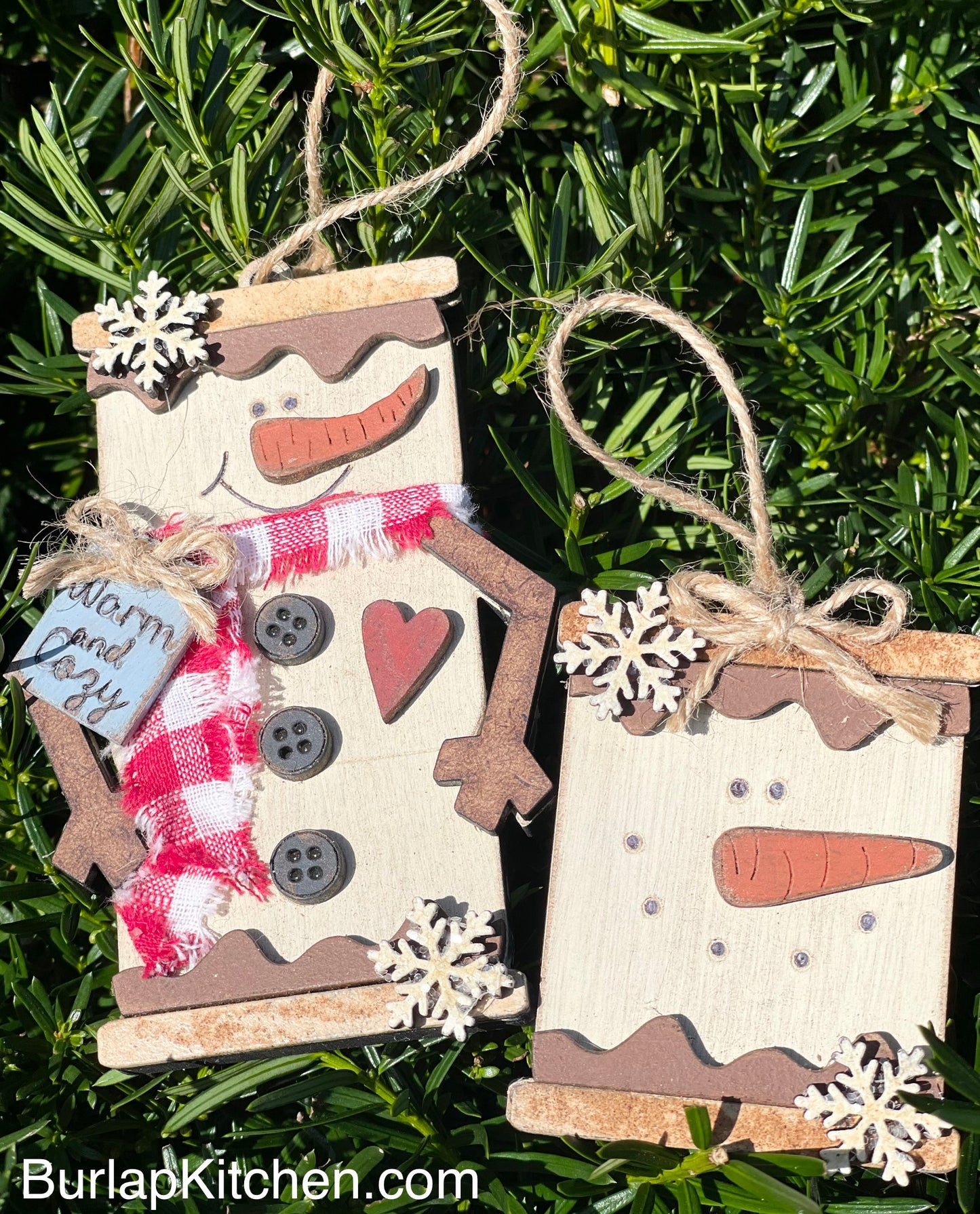(CK) S’more Snowmen Ornaments, set of 2 - FREE SHIPPING