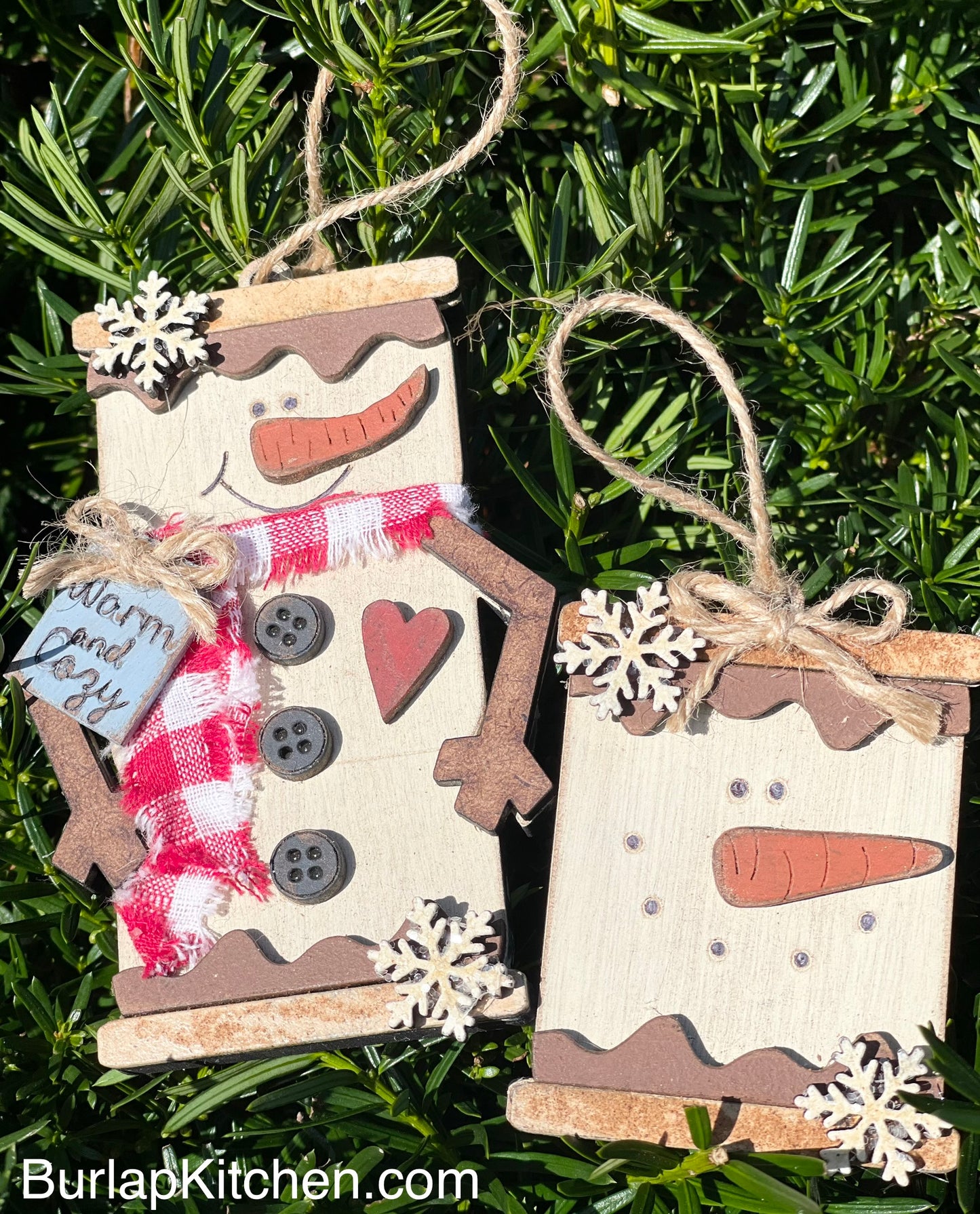 (CK) S’more Snowmen Ornaments, Set of 2