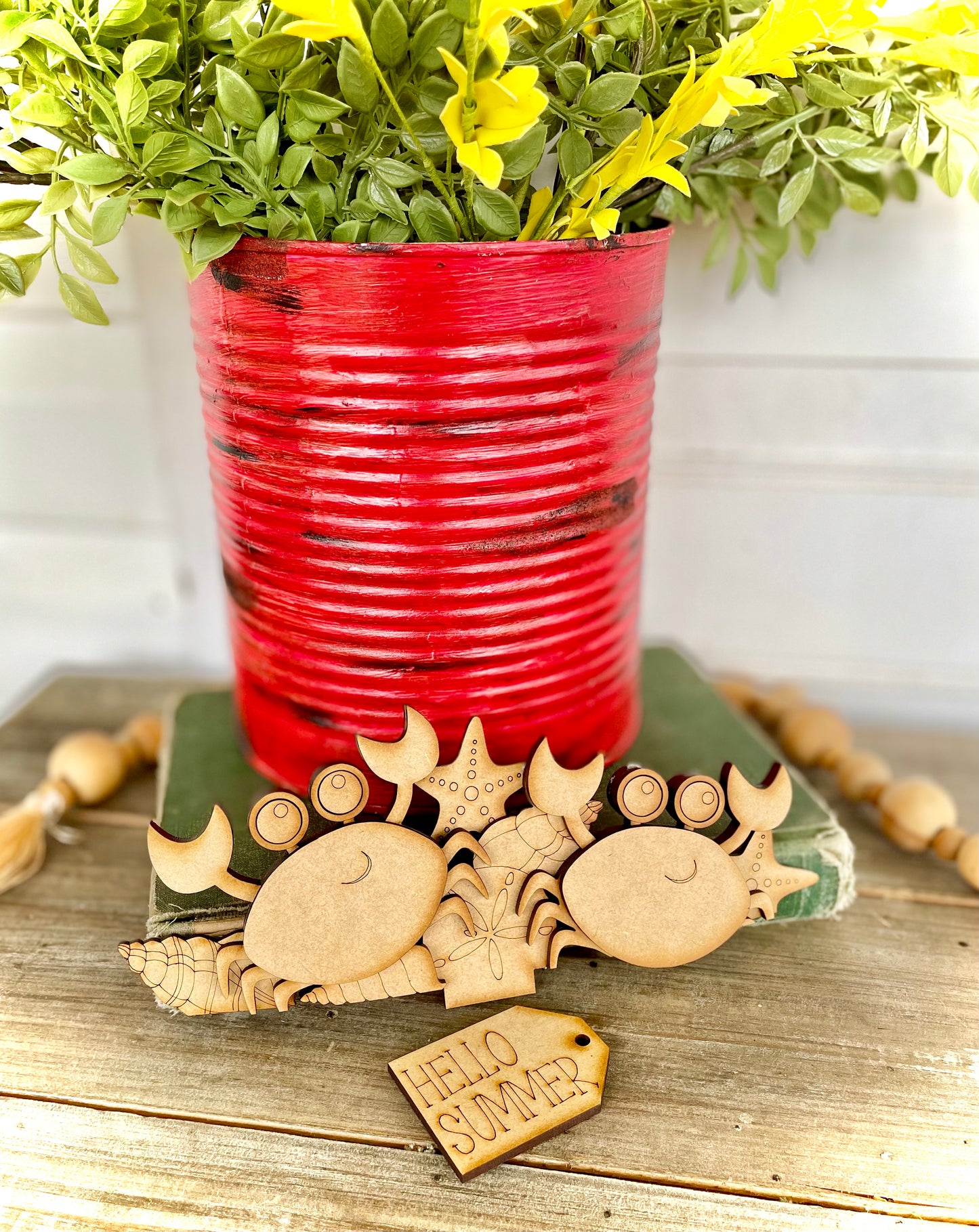 Hello Summer Beach Crab DIY Insert Only for interchangeable basket