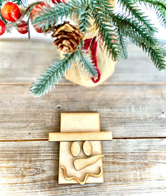 Snowman Face Pieces (for 1 snowman face) w/ Square - MDF