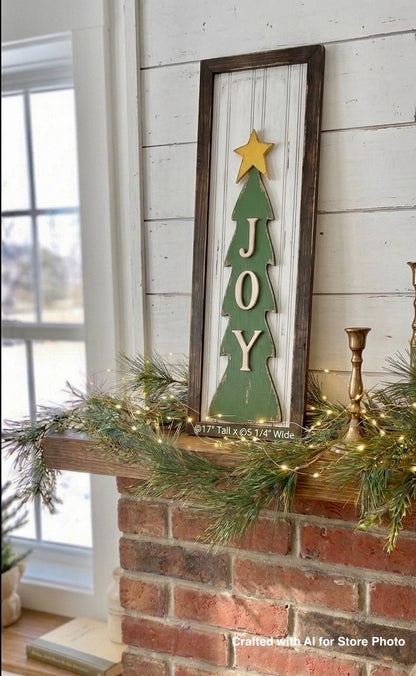 “JOY” Rustic Christmas Tree Frame- DIY Craft Kit