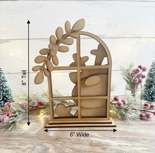 (Item#099) Reindeer Looking in Window - DIY Craft Kit