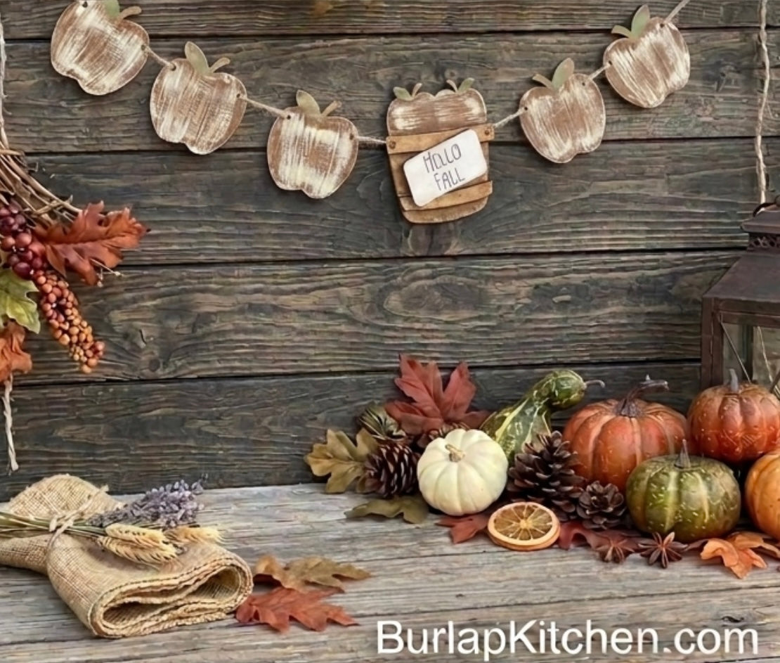 “Hello Fall” Apple Garland - Maple Wood DIY Craft Kit