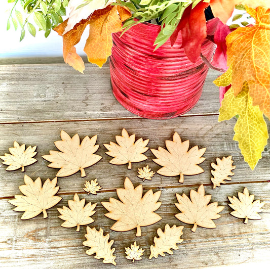 DIY Fall Leaf Cutouts for Crafting (Set of 15; 5 different sizes)