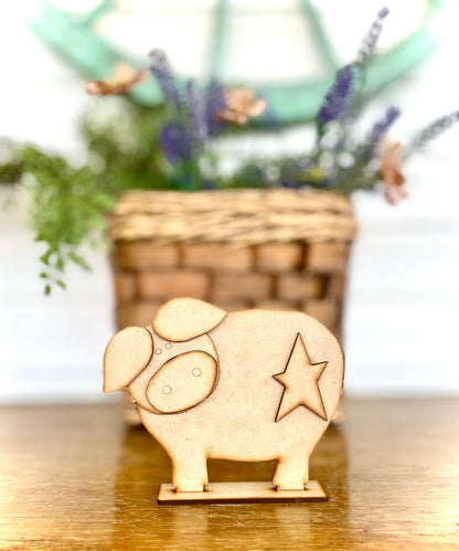 Stand Alone Pig (Now cut on 1/8” MDF/Hardboard - DIY Craft Kit