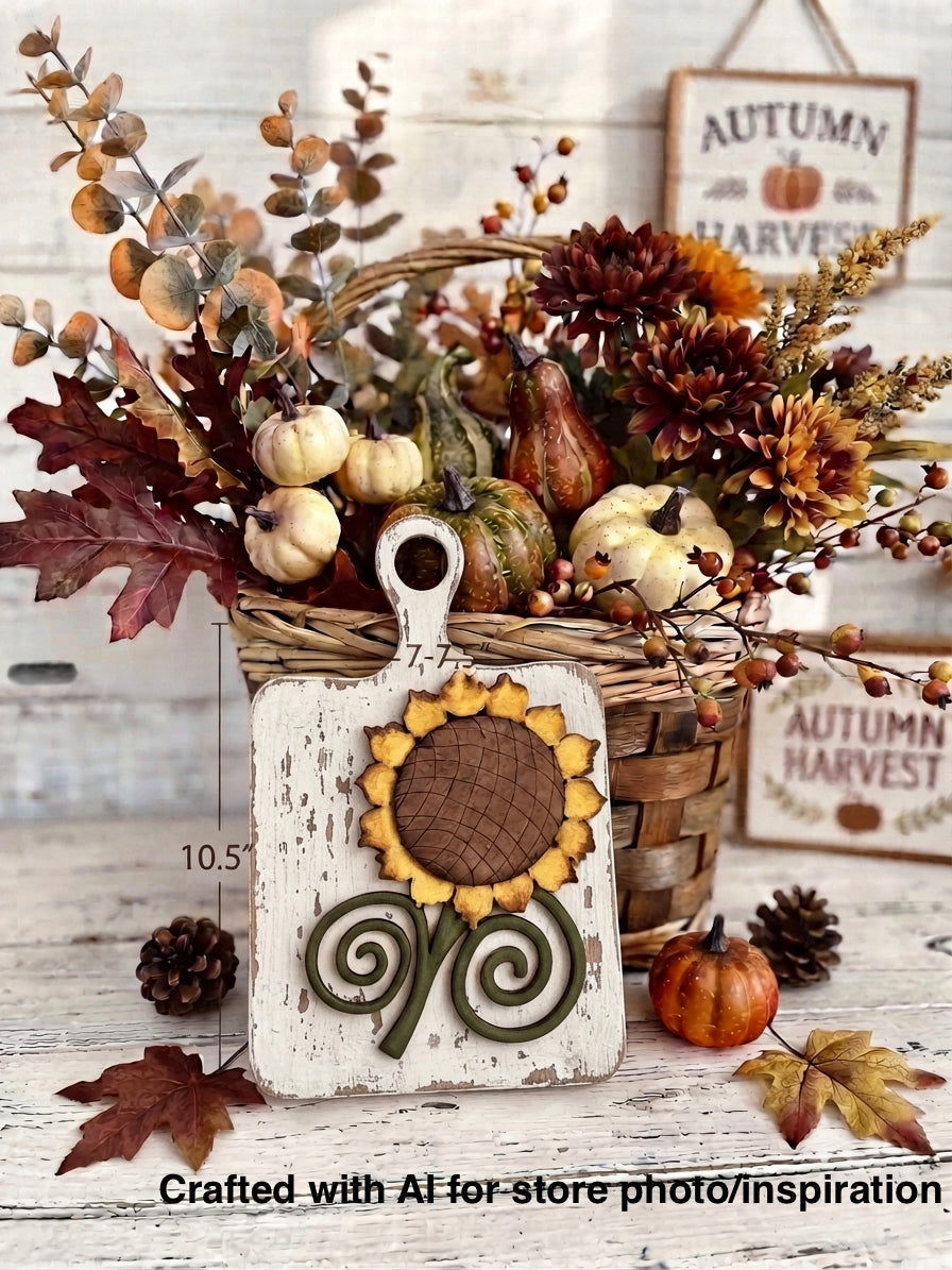 (Item#012) Whimsical Sunflower on Cutting Board - DIY Craft Kit