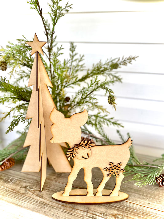 Bundle - 3D Christmas Tree +“Belle” the Reindeer - DIY Craft Kits