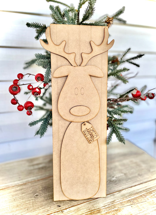 Merry Monday “Hello Winter” Reindeer Leaner (DIY Craft Kit)