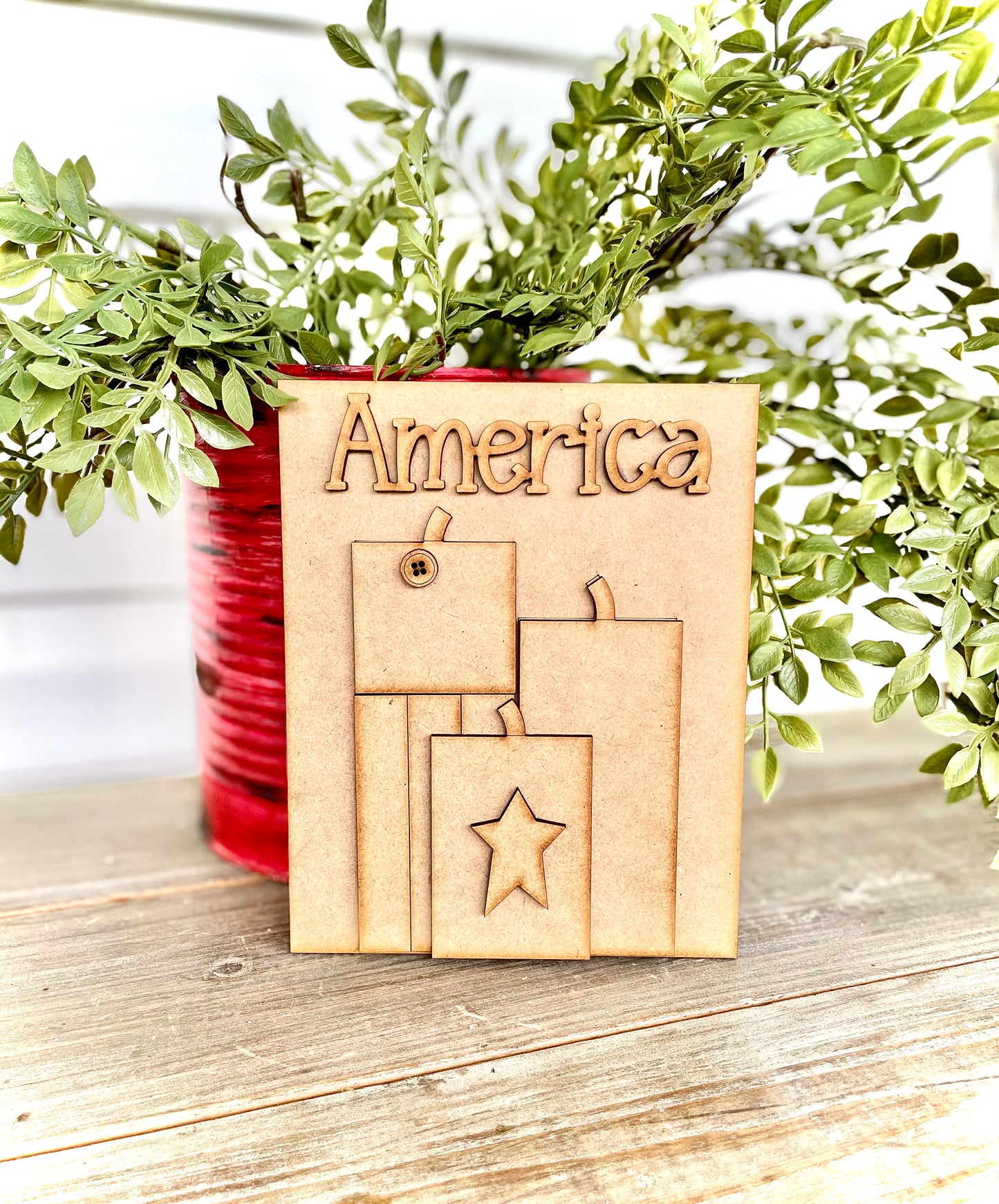 America & Fireworks Sign Leaner (DIY Craft Kit)