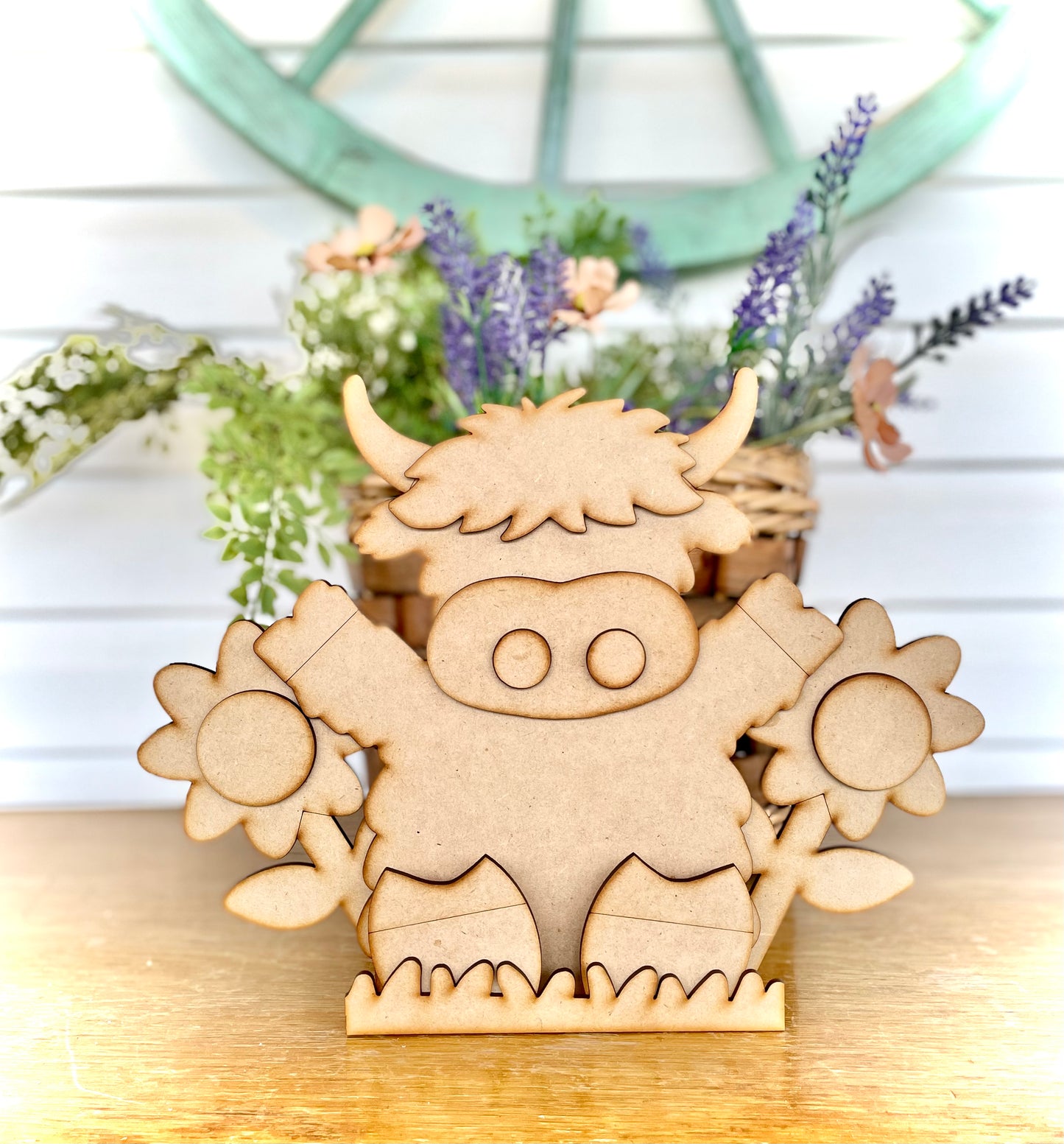 (Item#038) Highland Cow Recipe Card Holder - DIY Craft Kit