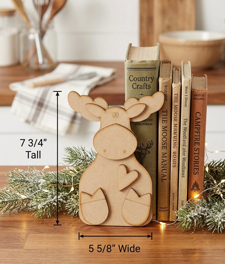 Woodsy Moose Leaner - DIY Craft Kit (*now cut on 1/8” MDF/Hardboard)