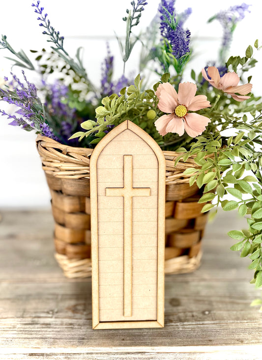 (Item#014) Skinny Cross in Arched Frame - DIY Craft Kit