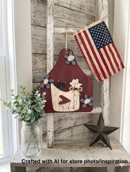 (Item#013) Chicken and Daises on Cutting Board - DIY Craft Kit