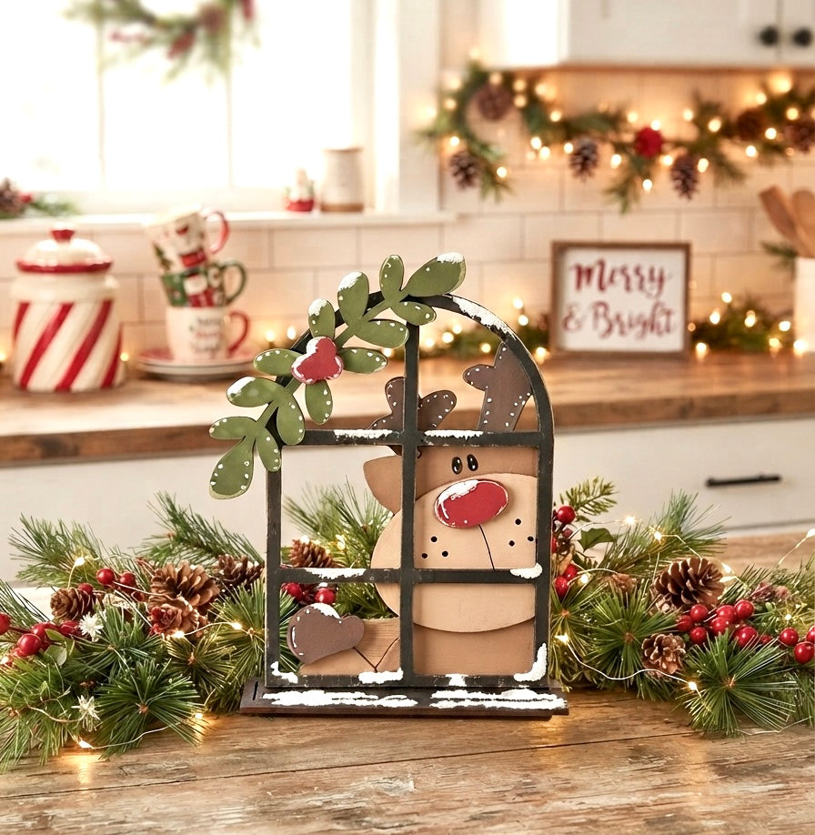 (Item#099) Reindeer Looking in Window - DIY Craft Kit