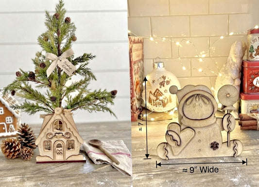 Bundle - Gingerbread House Votive + Lollipop Gingerbread Man - DIY Craft Kits
