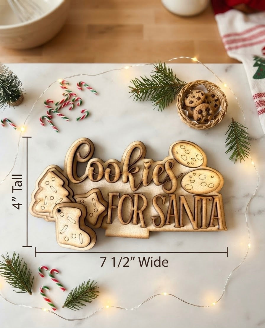 (Item#116) Bundle - Santa Boots Base + “Cookies for Santa” Insert - DIY Craft Kit