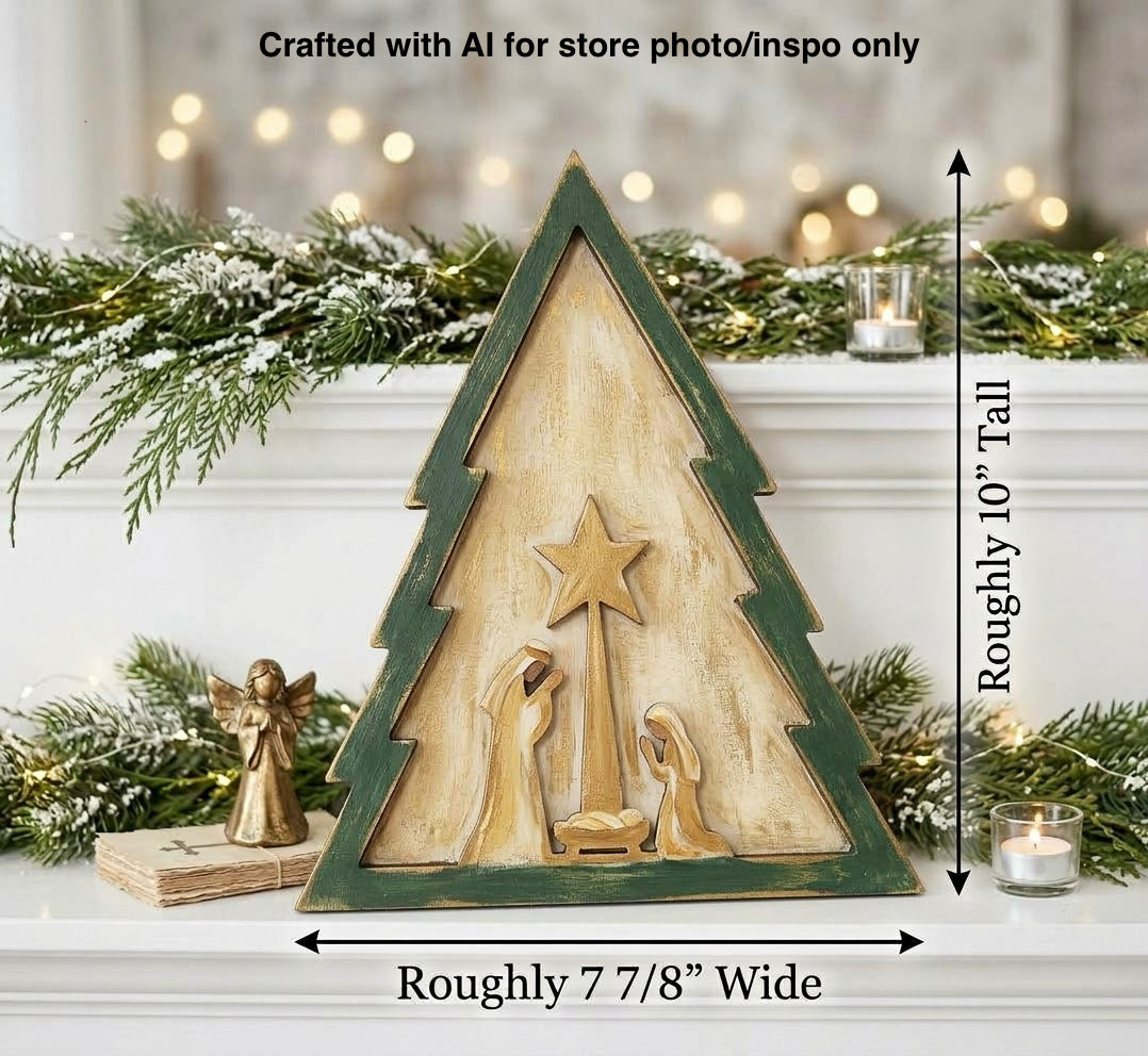 Layered Christmas Tree Nativity Scene - DIY Craft kit