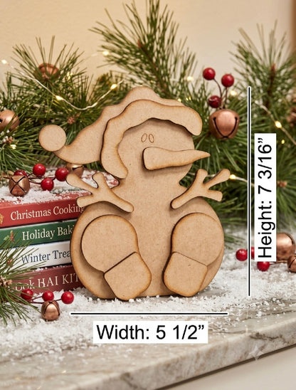 (Item#107) Fall and Christmas/Winter Besties Bundle Leaners (Scarecrow, Sammy Snowman, and Gingerbread Man) - DIY Craft Kit