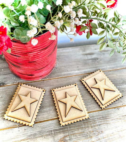 (CK) DIY Patriotic Star-Stamp Ornaments, Set of 3