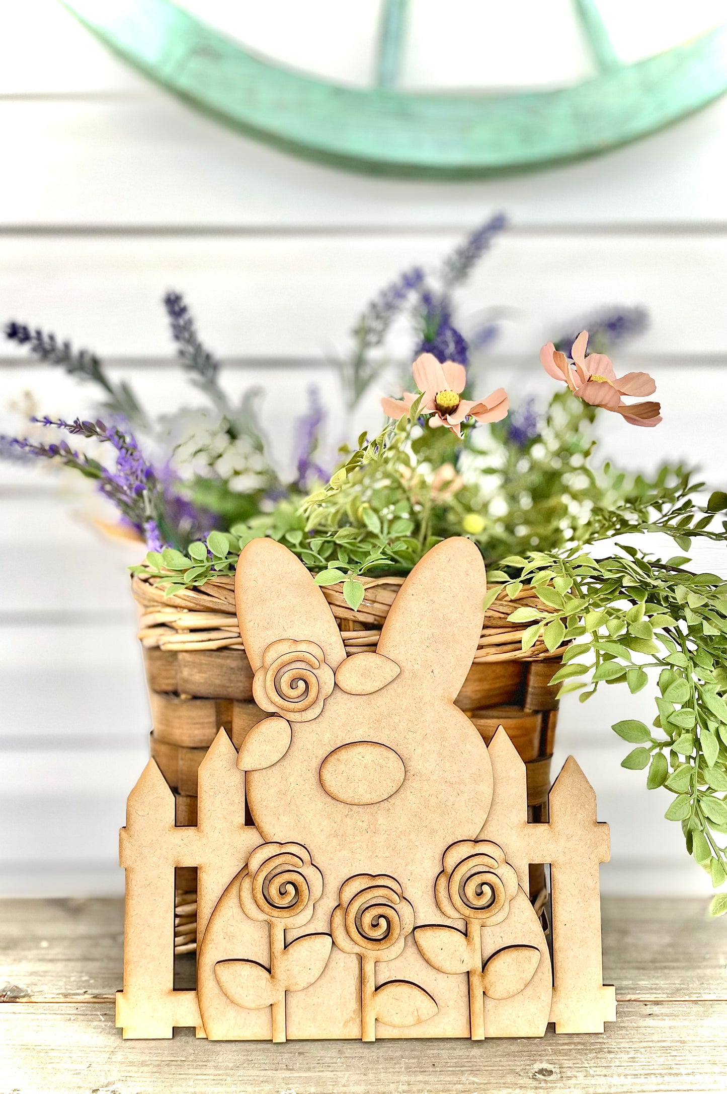 (Item#007) Rose Garden Bunny Leaner - DIY Craft Kit