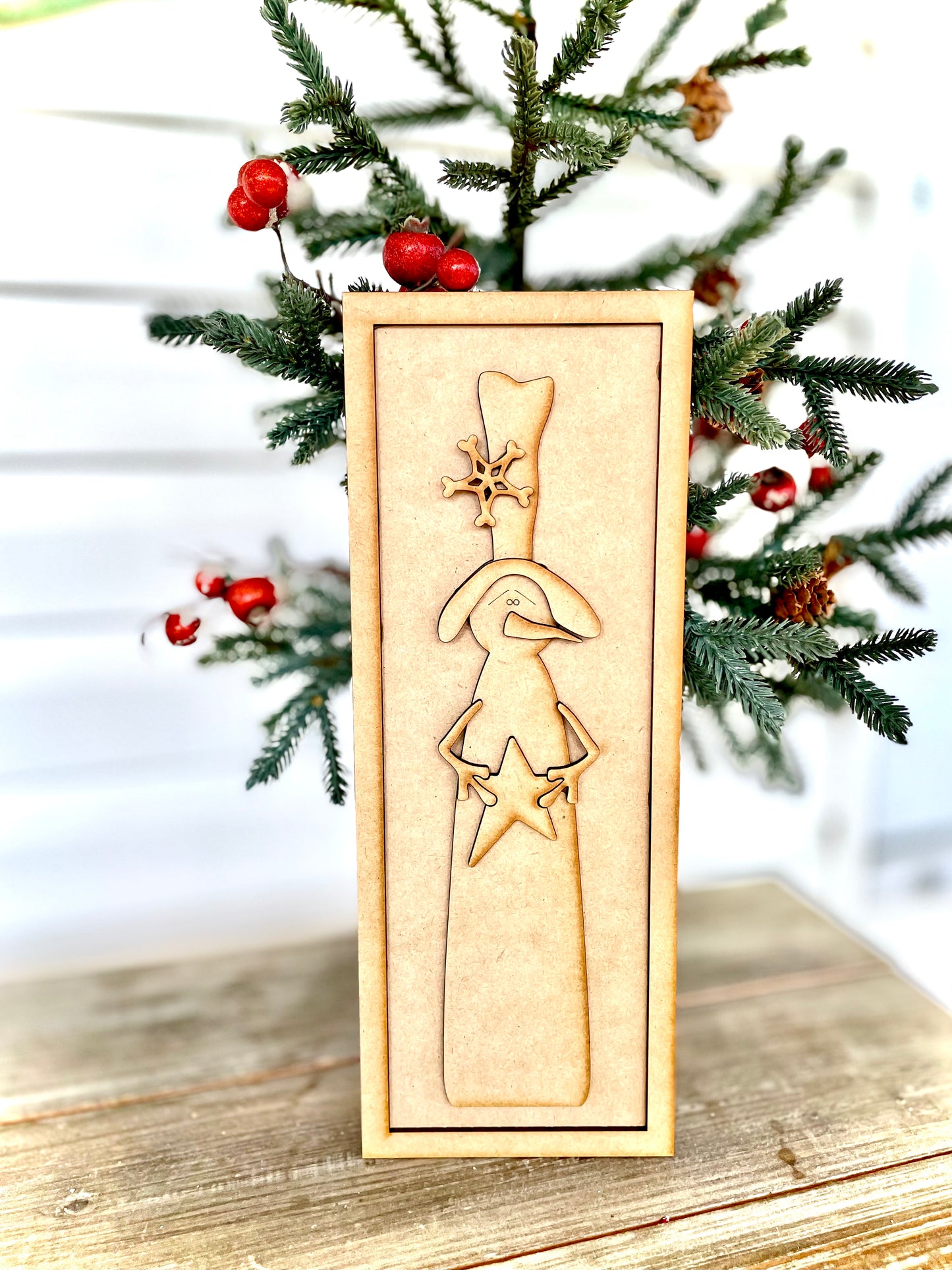 Merry Monday Primitive Snowman in Frame (DIY Craft Kit)