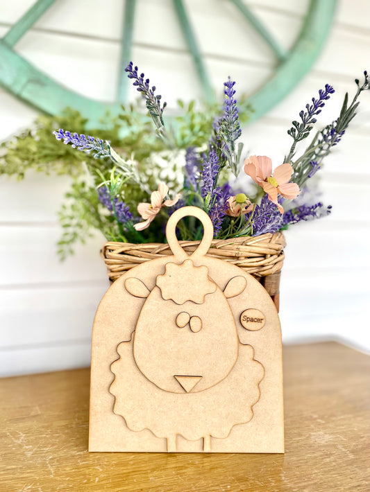 (Item#028) Rustic Sheep on Cutting Board - DIY Craft Kit