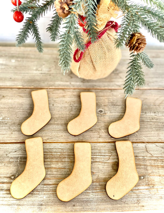 DIY Christmas Stocking Cutouts for Crafting (Set of 6)