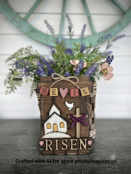 (Item#018) FER - He Is Risen Sign/Hanger - DIY Craft Kit