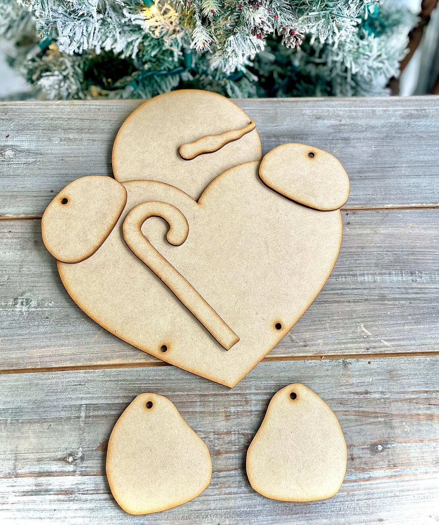 Snowman Heart Hanger w/ Hanging Feet - (DIY Craft Kit)