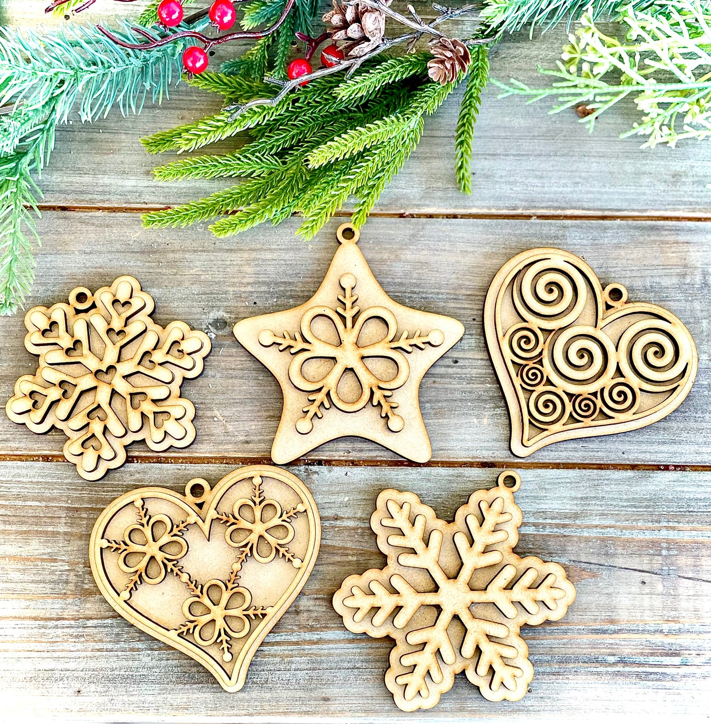 Gingerbread “Cookie” Intricate DIY Ornaments, Set of 5