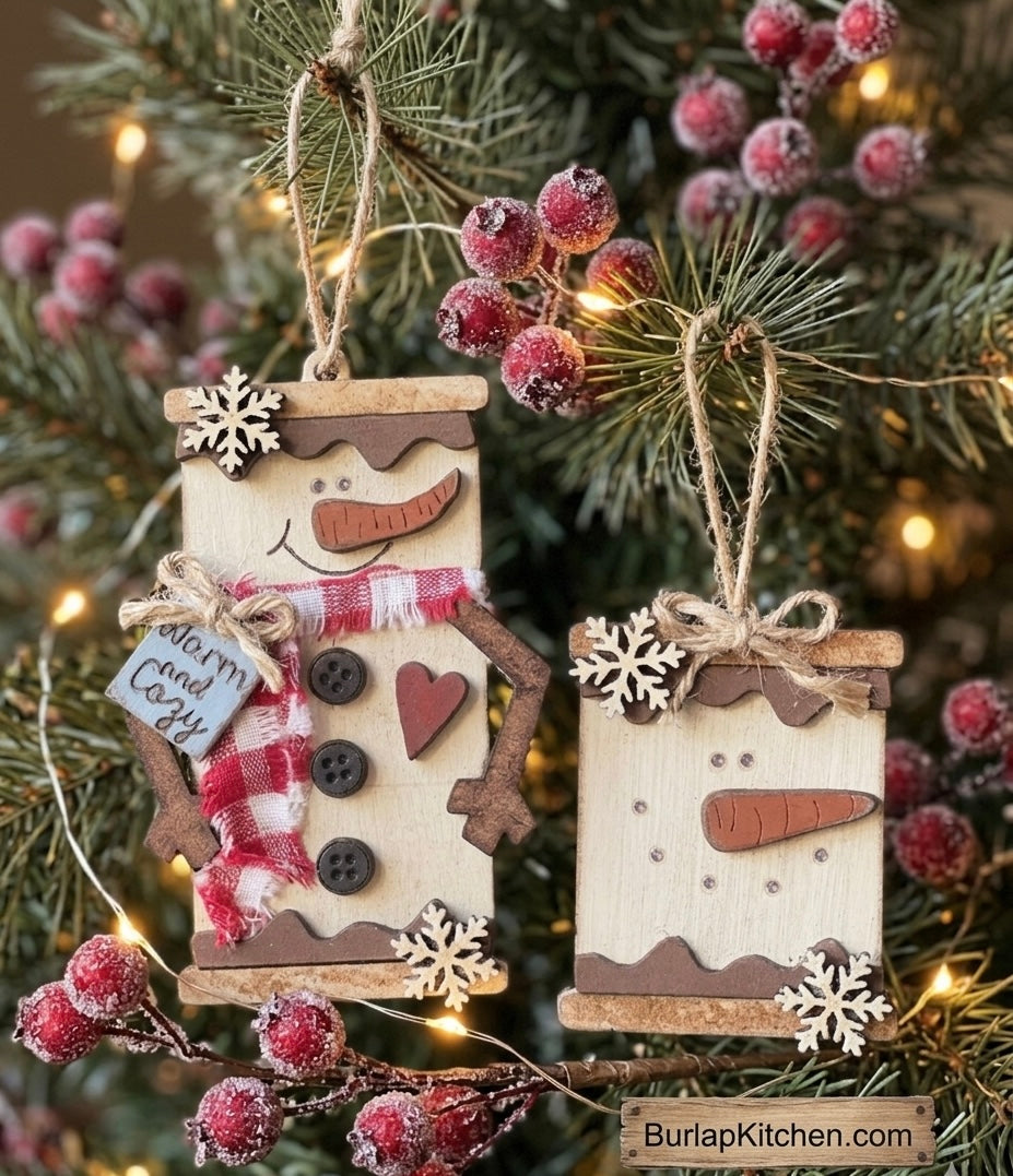S’more Snowmen DIY Ornaments, Set of 2